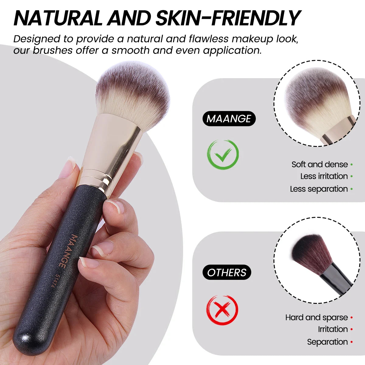 MAANGE 9-Pc Makeup Brush Set with Storage Box | Professional Makeup Brush Set QXL