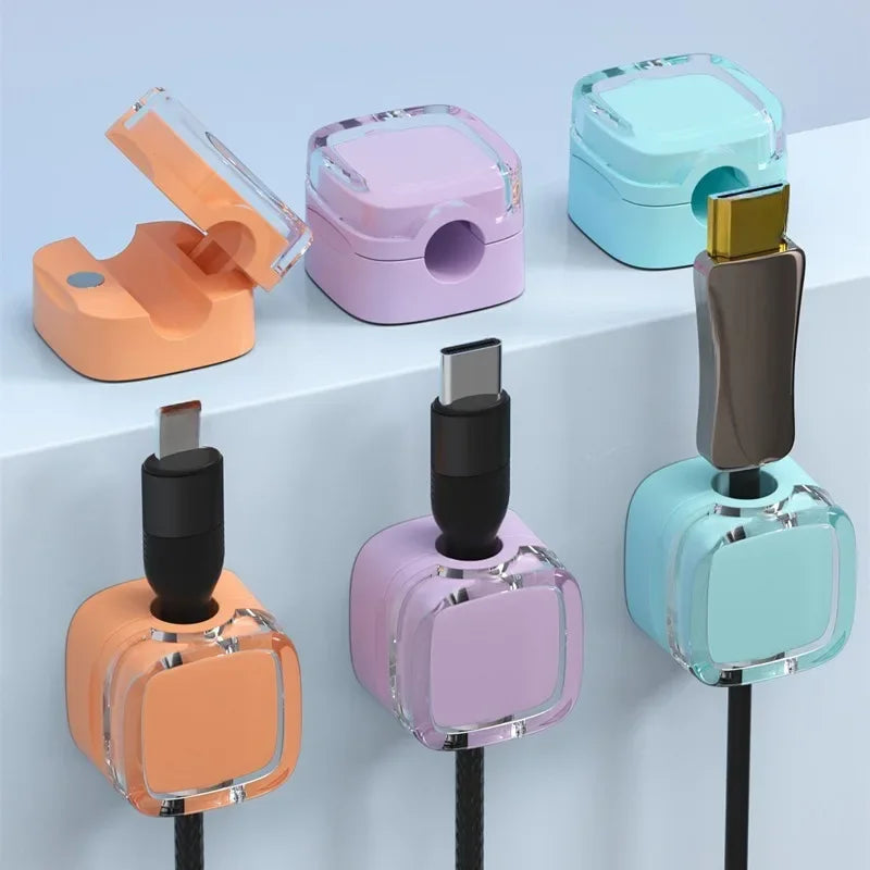 Magnetic Cable Organizer | Self-Adhesive Desk Cord Holder Cable Organizer Clip QXL
