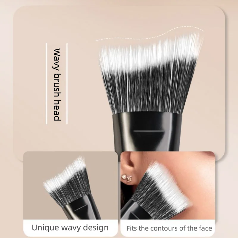 Angled Contour & Blush Brush | Soft Synthetic Wave Dot Contour Makeup Brush QXL