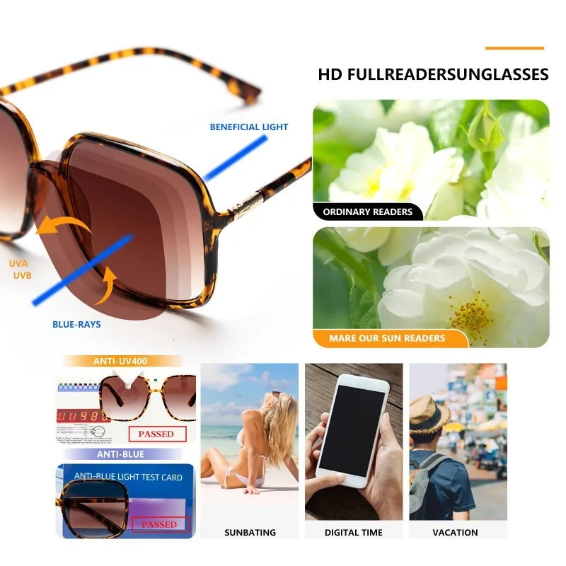 Women's Oversized Square Gradient Sunglasses – UV Protection Fashion Sunglasses QXL
