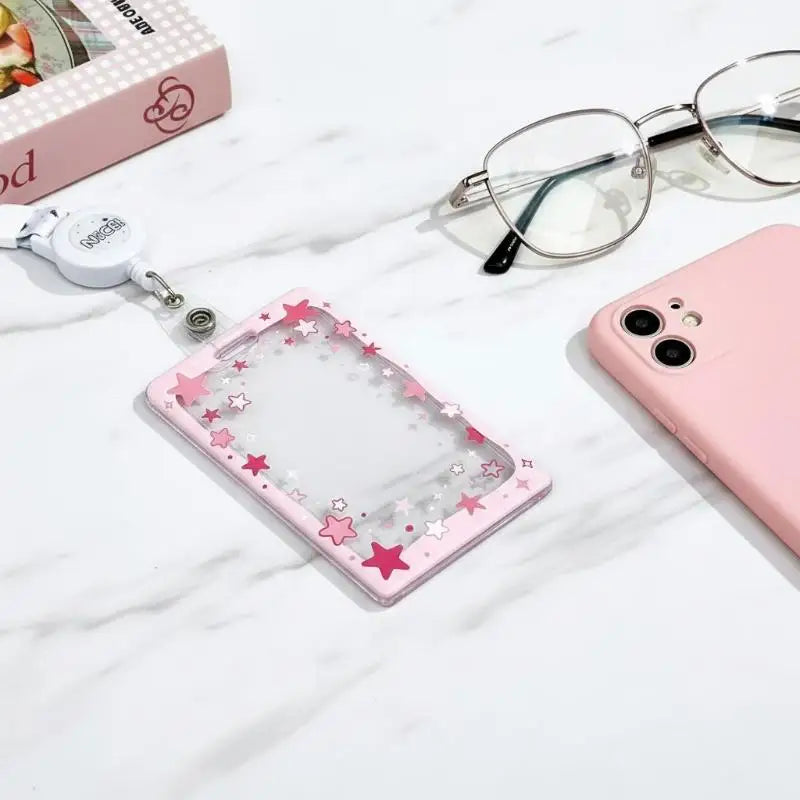 Star Sliding Transparent Card Holder | ID & Kpop Photocard Case Card Holder Case QXL