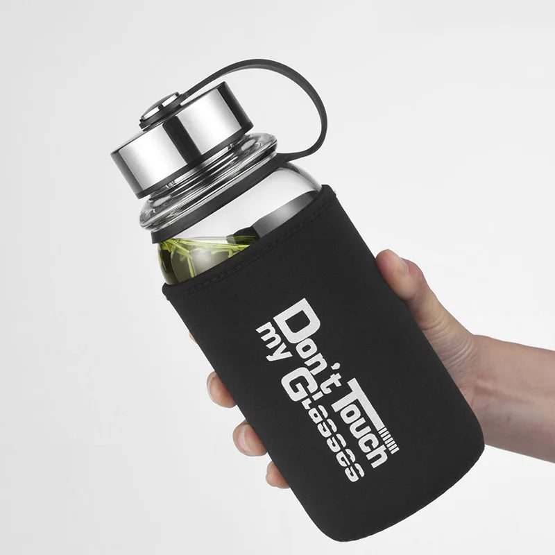 GIANXI Large Glass Water Bottle – BPA-Free & Leakproof Glass Water Bottle QXL