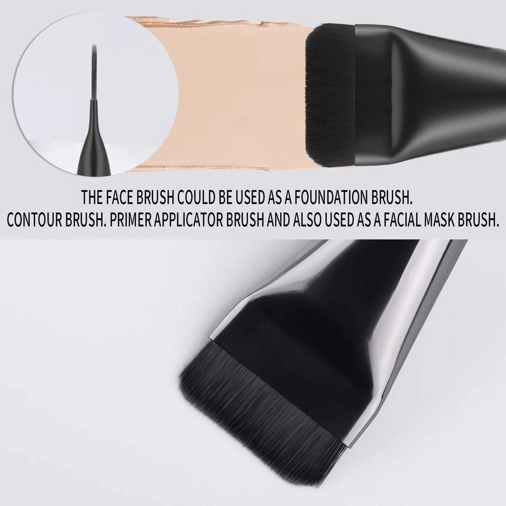 Ronshadow 3-Pc Flat Mask Brush & Puff Set | Foundation Tool Makeup Brush Set QXL