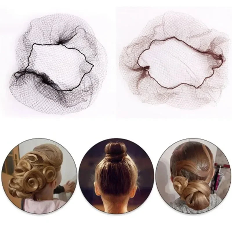 20-Pack Nylon Bun Hair Nets | 4 Colors, 5mm Mesh Hairnets Hair Net Set QXL