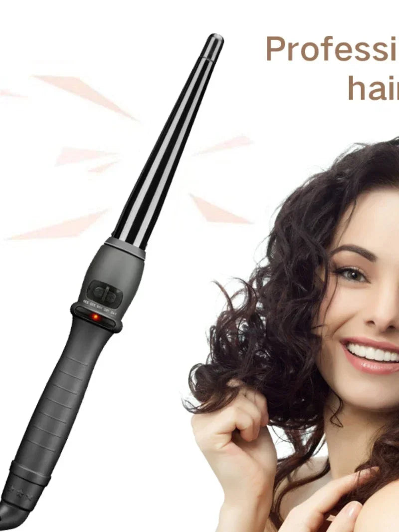 Ceramic Cone Hair Curling Iron | Digital Temp Wand Styler Hair Curling Iron QXL