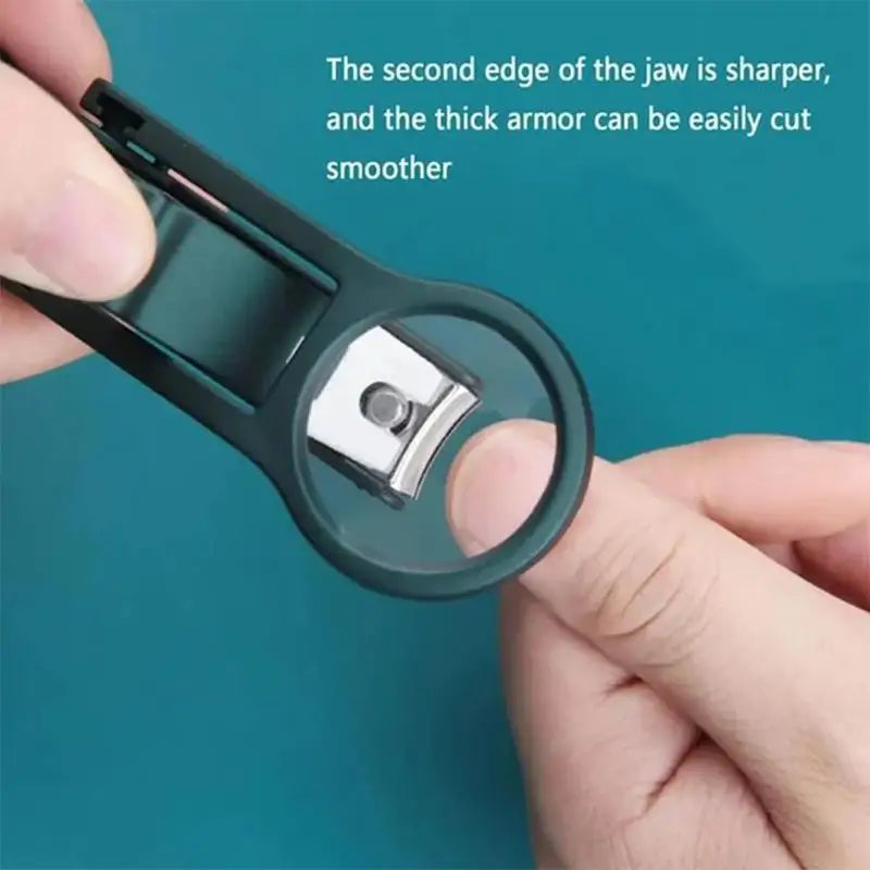 Magnifying Nail Clipper for Seniors | 3x Lens, Non-Slip Grip Magnifying Nail Clipper QXL