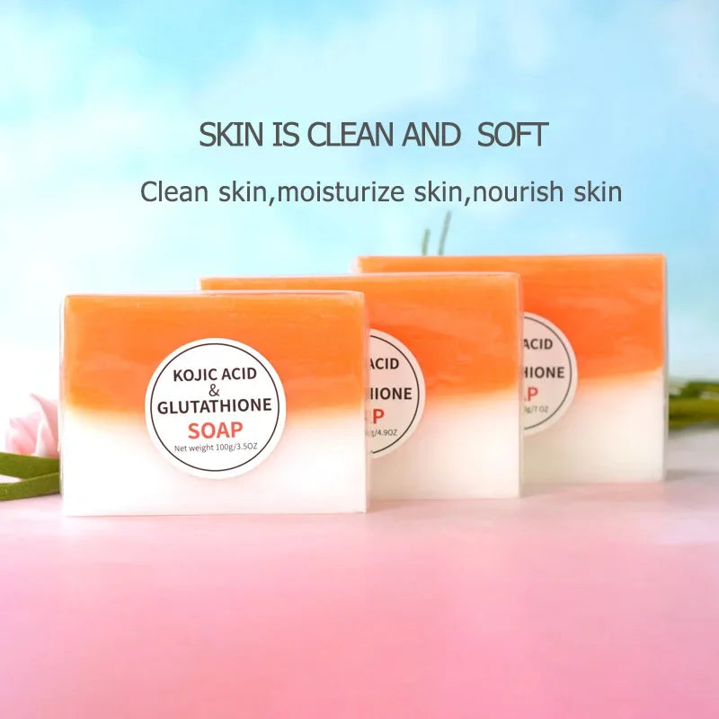 Kojic Acid & Glutathione Brightening Soap Set – 3×100g Brightening Bar Soap QXL Kojicgluta 100g 3pcs China Mainland