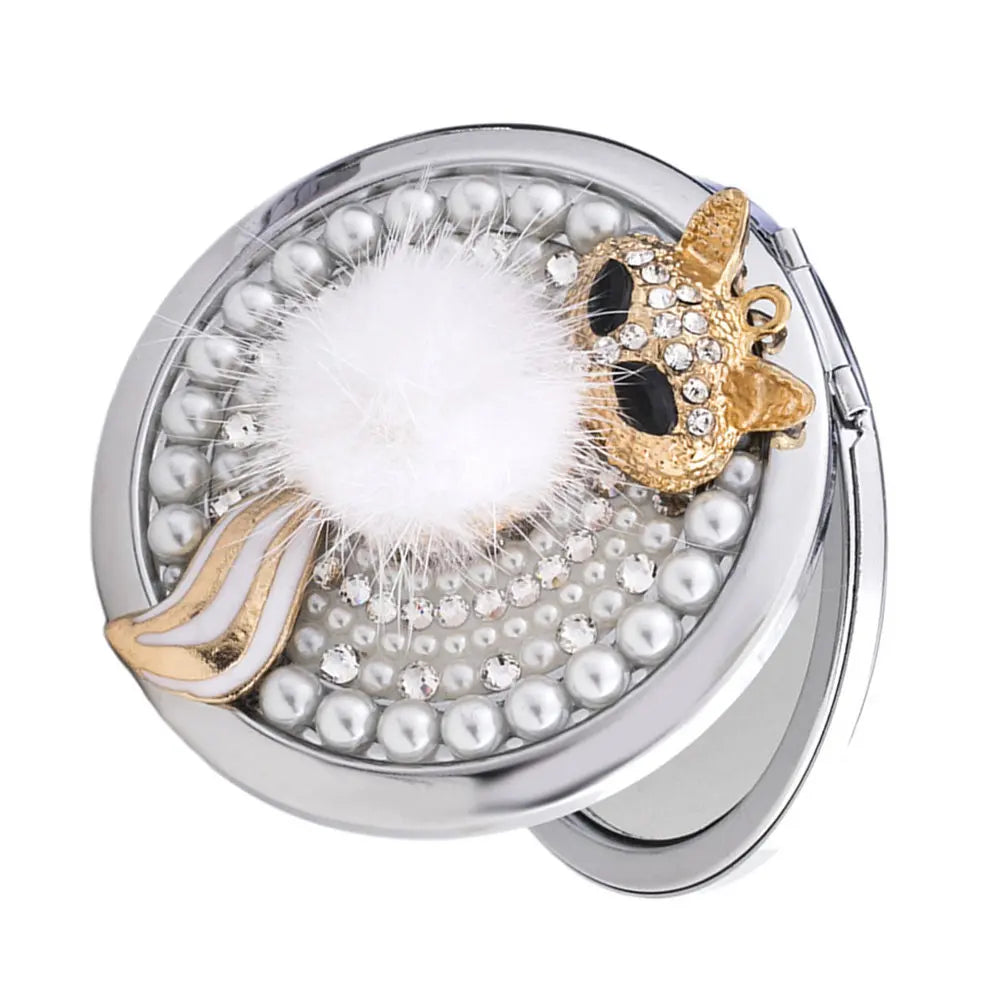 Fox Double-Sided Compact Makeup Mirror | Portable Travel Compact Makeup Mirror QXL Default Title