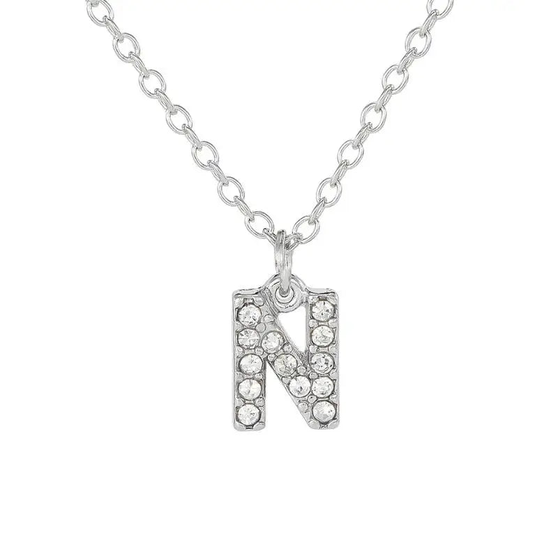 A-Z Initial Letter Pendant Necklace | Shining Alphabet Charm Initial Pendant Necklace QXL N
