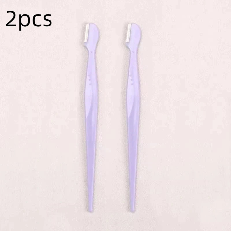 Precision Round Head Eyebrow Trimmers | Stainless Steel 2/3/5-Pack Eyebrow Trimmer QXL 2pcs Purple