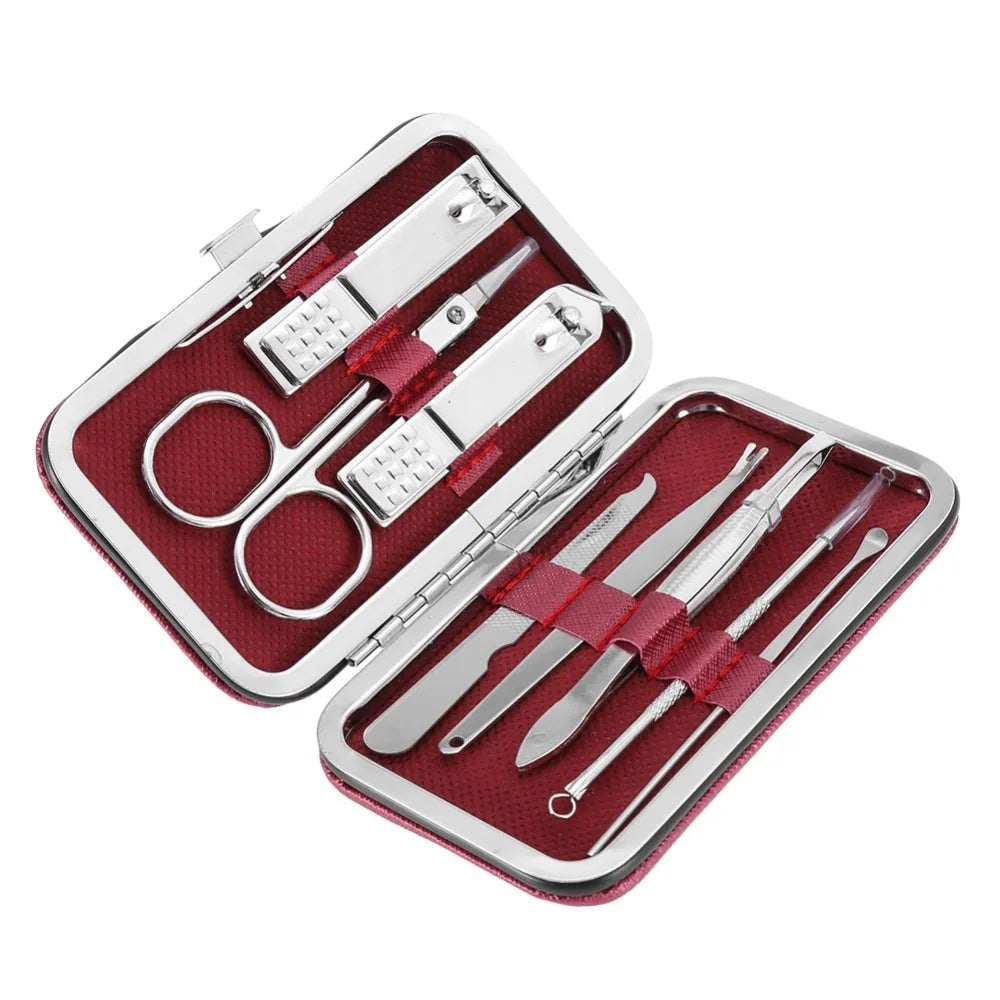 8-Piece Stainless Steel Manicure & Pedicure Set with Case Manicure Pedicure Set QXL
