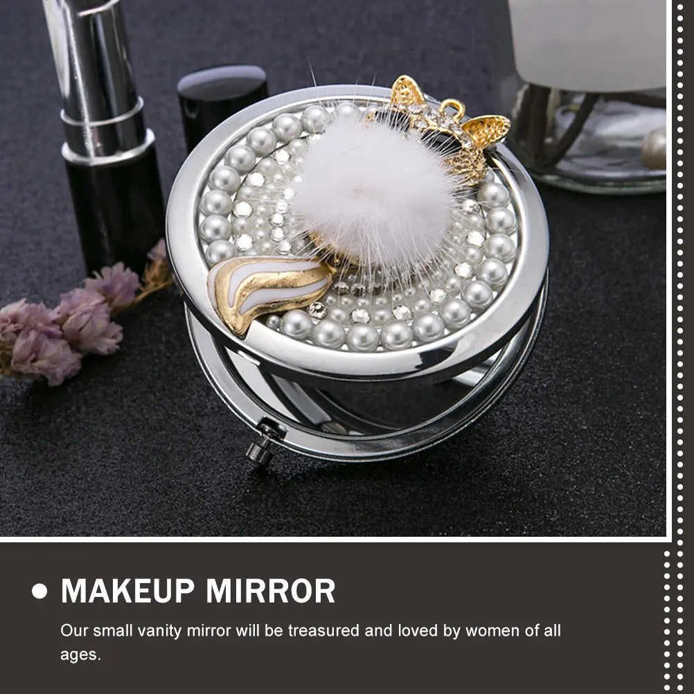 Fox Double-Sided Compact Makeup Mirror | Portable Travel Compact Makeup Mirror QXL