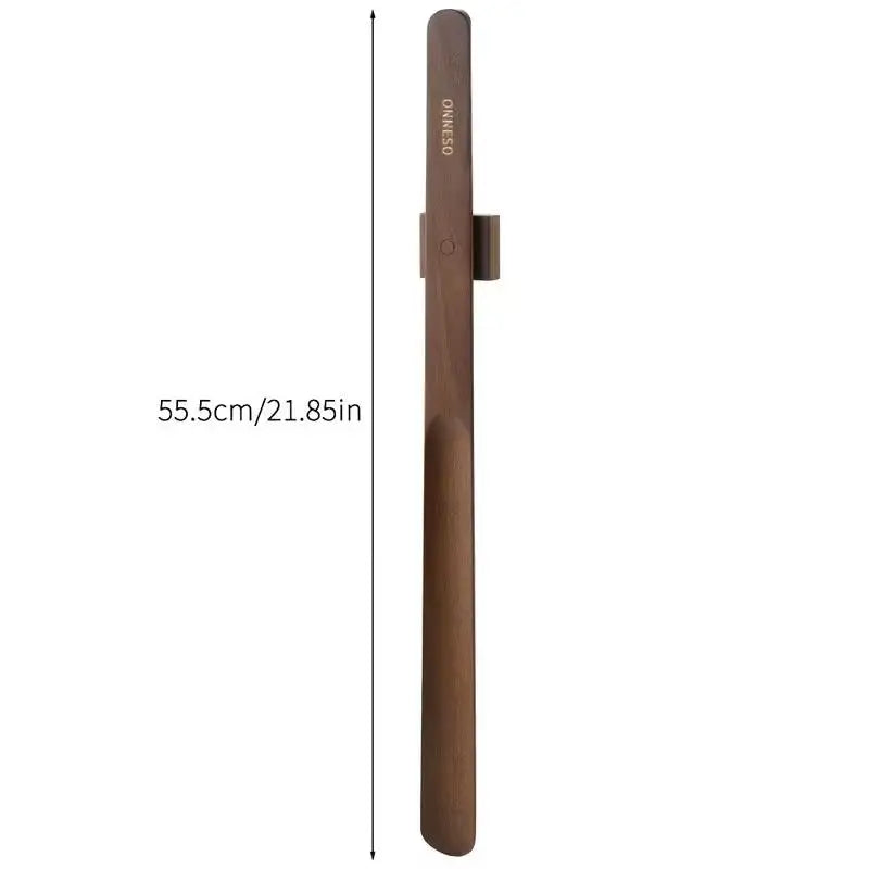 55cm Zelkova Wood Magnetic Shoe Horn | Long Handle Luxury Wooden Shoe Horn QXL
