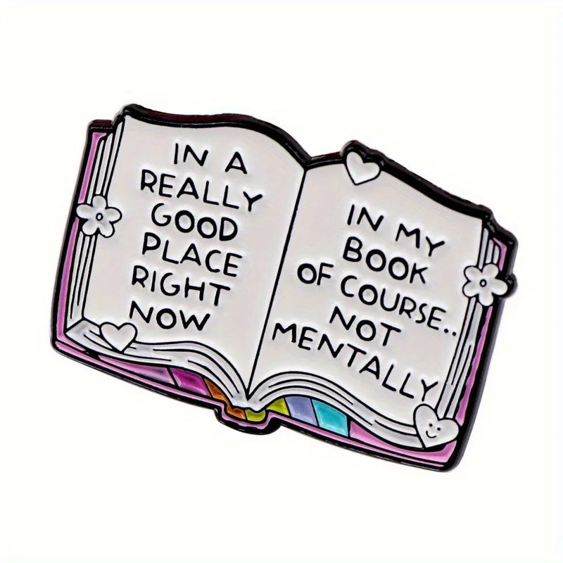 Humorous Book Enamel Pin Brooch | Zinc Alloy Literary Badge Enamel Pin Brooch QXL