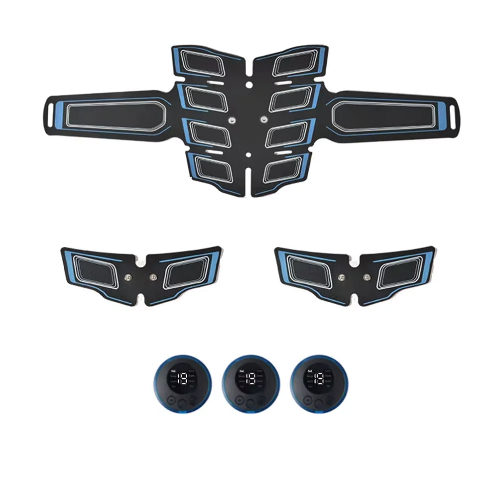OREADEX EMS Abs Toning Belt | USB Rechargeable Muscle Massager EMS Muscle Toning Belt QXL blue