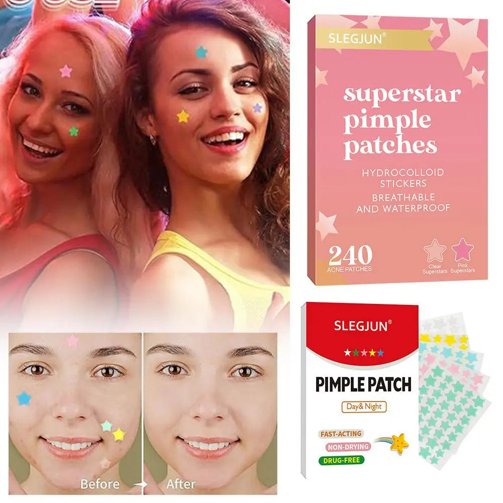 200/240-Pack Hydrocolloid Pimple Patches | Invisible Spot Covers Pimple Patches QXL