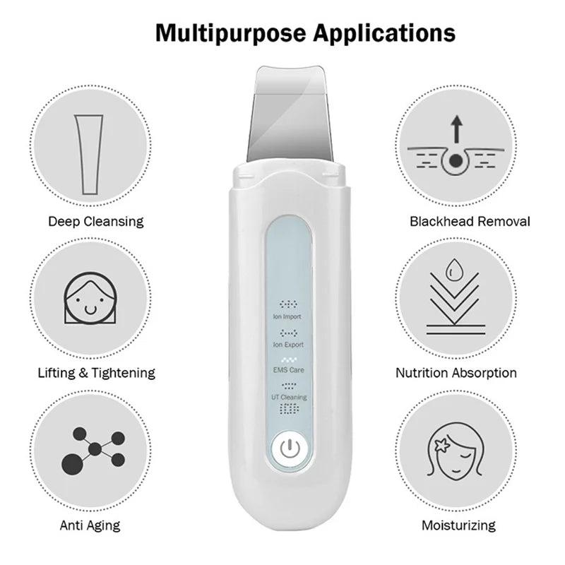 Ultrasonic Skin Scraper – EMS Micro-Current Facial Cleansing Tool Ultrasonic Skin Scraper QXL