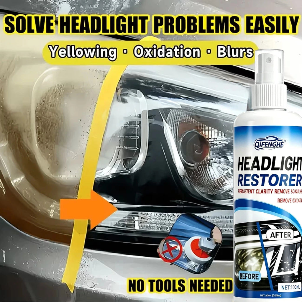100mL No-Sanding Headlight Restorer Spray | DIY Clarity Headlight Restorer Spray QXL