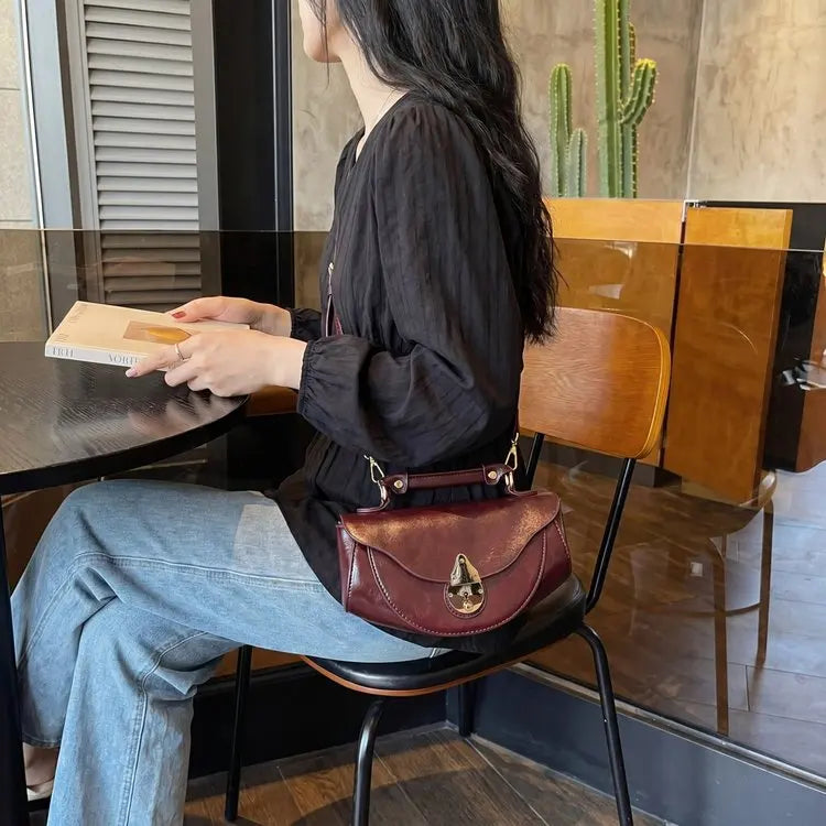 Vintage Luxe Leather Diaper Bag | Women's Large Tote Crossbody Leather Diaper Bag QXL