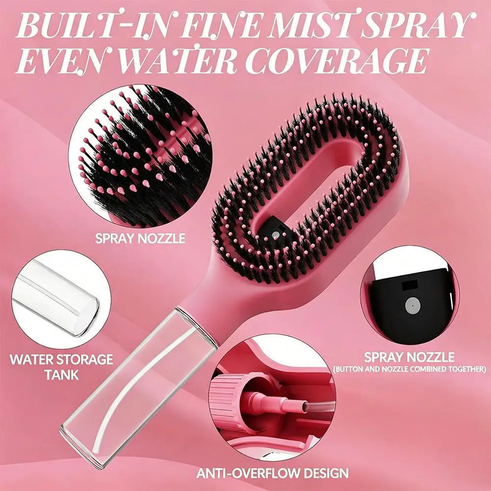 Refillable Spray Hair Comb | Mist Detangling Styling Brush Spray Detangling Comb QXL