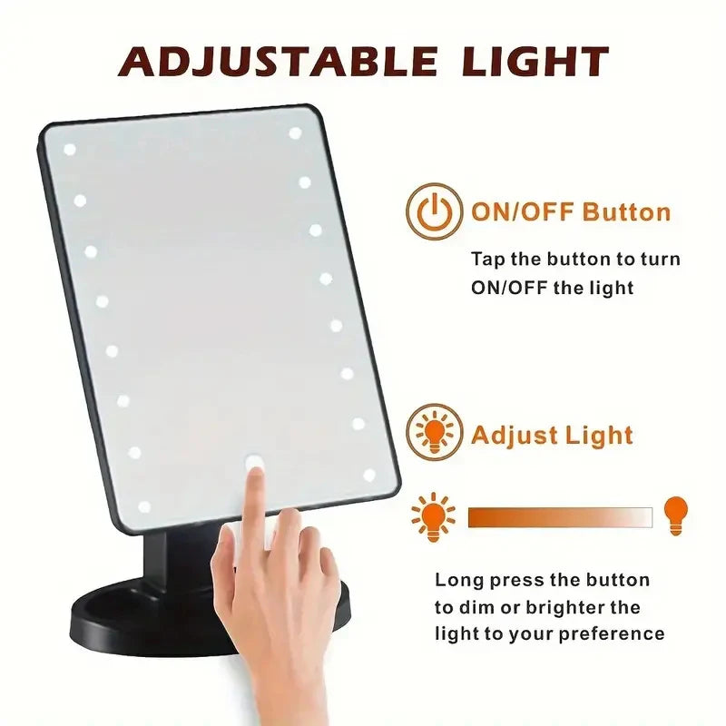 LED Vanity Makeup Mirror | Touch Dimmer & 360° Rotation LED Vanity Mirror QXL
