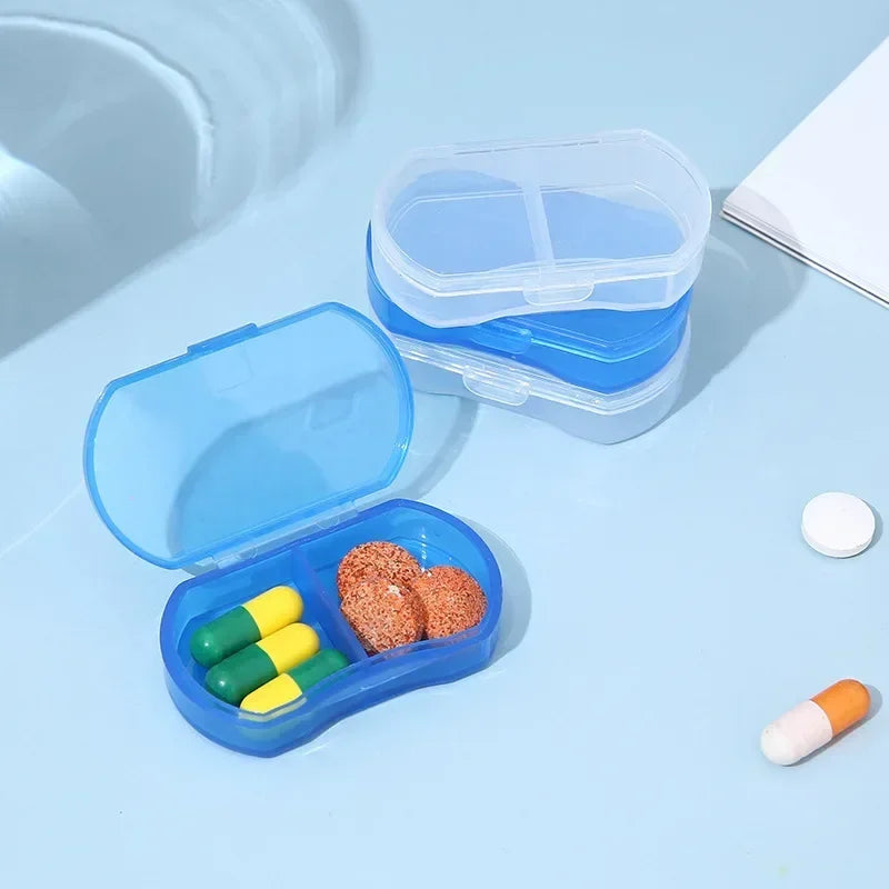 2-Grid Mini Travel Pill Organizer | Portable Tablet Case Pill Organizer QXL