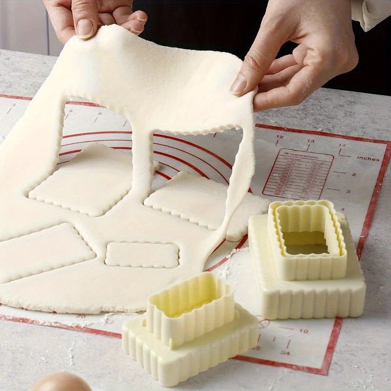 3-Piece Rectangular Cookie Cutter Set | BPA-Free Non-Stick Cookie Cutter Set QXL