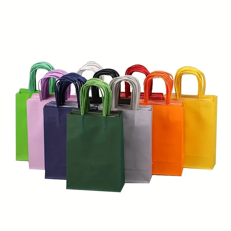 Kraft Paper Party Favor Bags with Handles | Birthday Gift Bags Party Favor Bags QXL