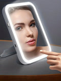 LED Lighted Makeup Mirror | Portable Folding Vanity Mirror Lighted Vanity Mirror QXL WHITE