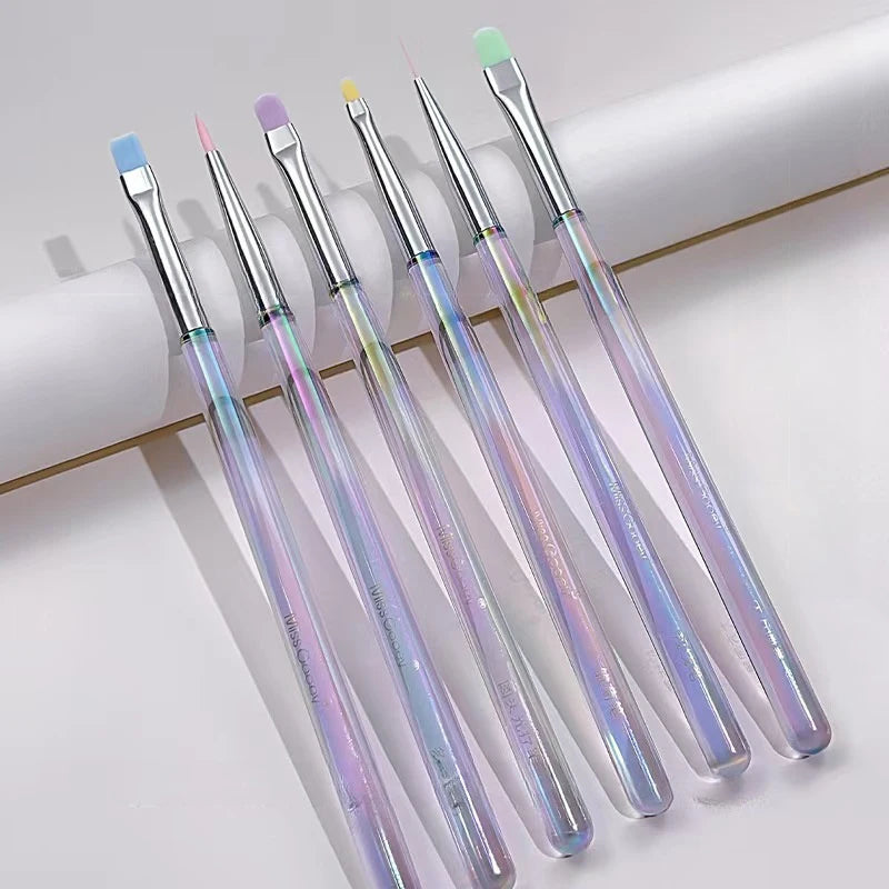 Colorful Handle Nail Art Detail Brush | Line Drawing & DIY Painting Nail Art Brush QXL