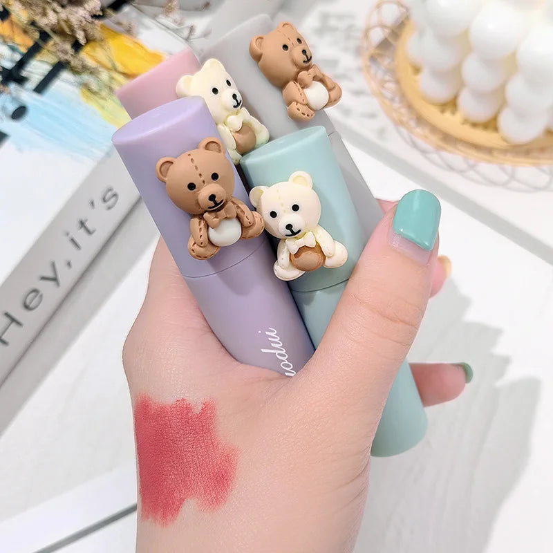 Cute Bear Velvet Matte Lip Mud | Waterproof Long-Lasting Lip Tint Matte Lip Tint QXL