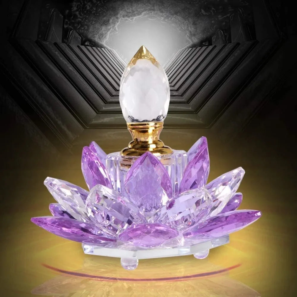 Crystal Purple Lotus Refillable Perfume Bottle | 5ml Glass Gift Refillable Perfume Bottle QXL
