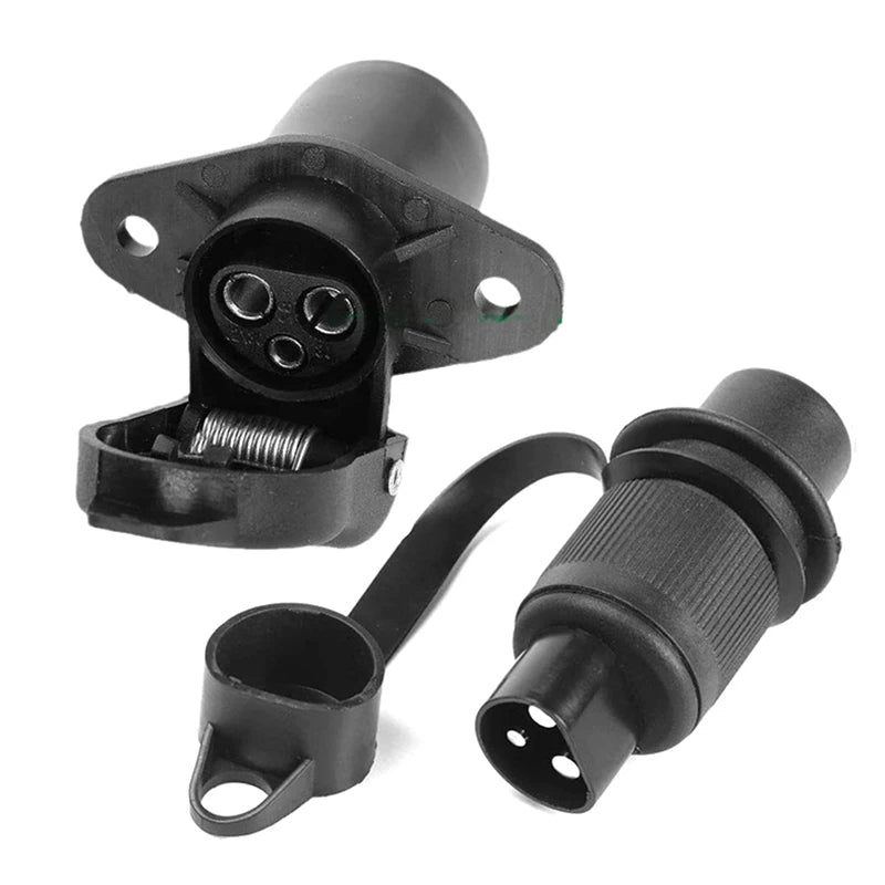 3-Pin Trailer Socket & Plug Connector 12V | DIN Caravan Truck Trailer Connector QXL