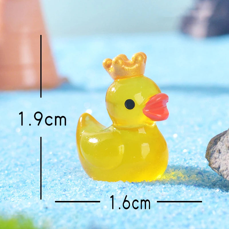 8-Pack Glow-in-the-Dark Mini Duck Figurines | Resin Miniatures Miniature Figurines QXL
