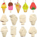Wooden Ice Cream Ornaments DIY Craft Set | 8/16/24 Pcs for Kids DIY Wood Craft Kit QXL 16PCS