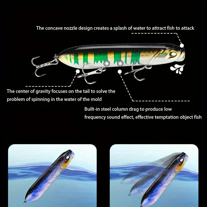 Z-Shape Topwater Pencil Lure 10cm 17g | Floating Fishing Bait Topwater Fishing Lure QXL
