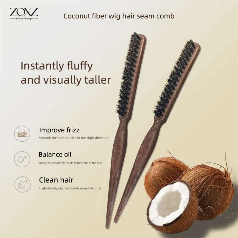 Wooden Narrow-Tooth Rat Tail Comb | Teasing & Volume Styling Hair Teasing Comb QXL