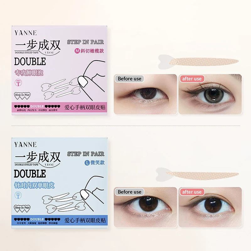 128-Pc Double Eyelid Tape Stickers with Handle | Invisible Eyelid Tape Stickers QXL