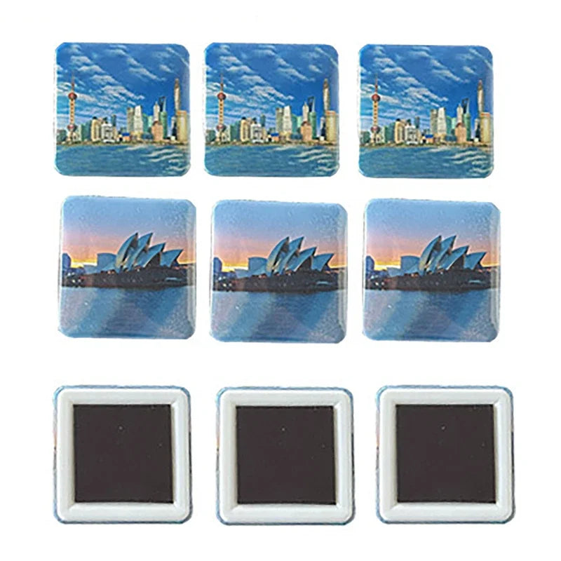 100-Pack 50mm Square DIY Fridge Magnet Badge Button Parts Set DIY Badge Making Kit QXL