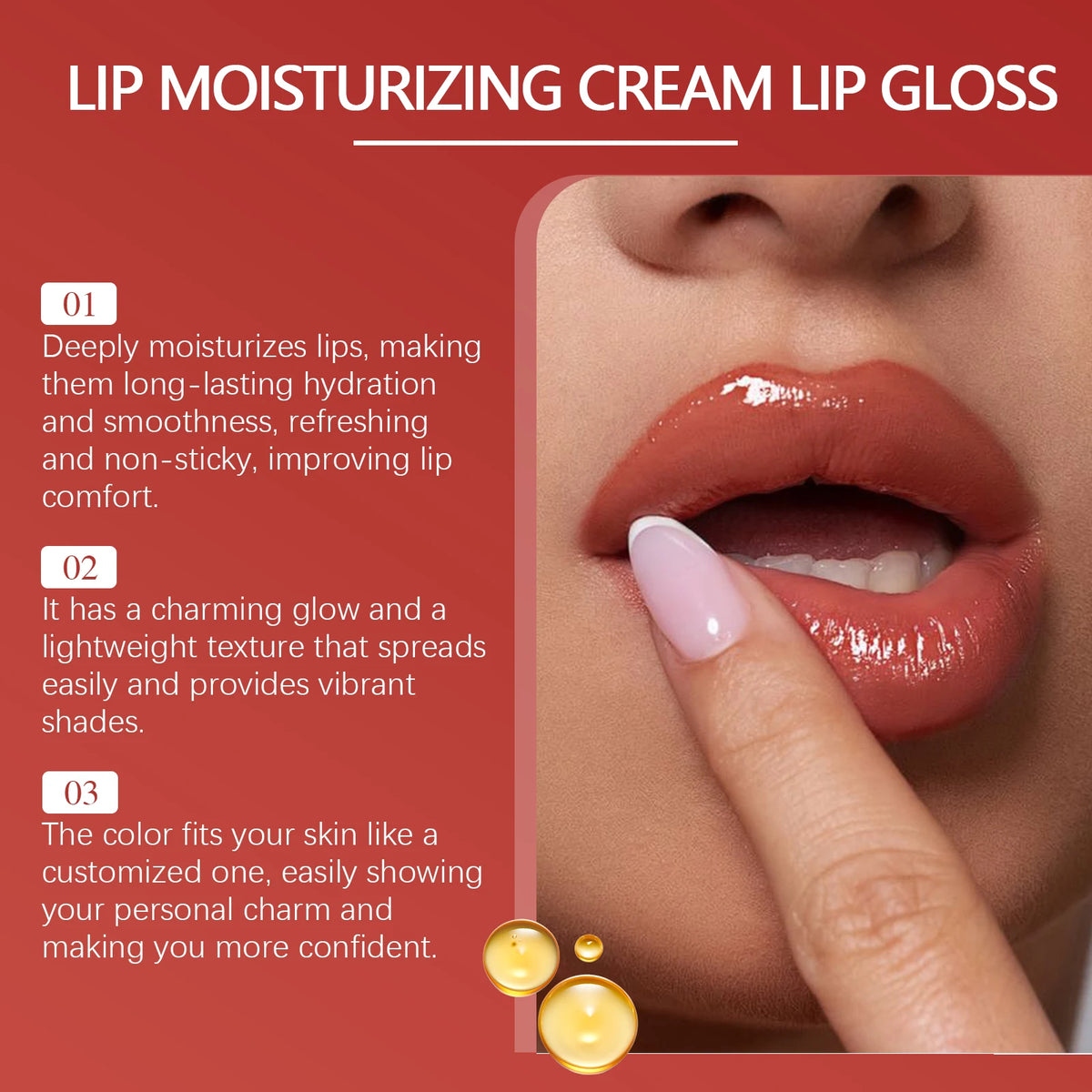 Eelhope Moisturizing Lip Gloss | Non-Sticky Glow 3g Moisturizing Lip Gloss QXL