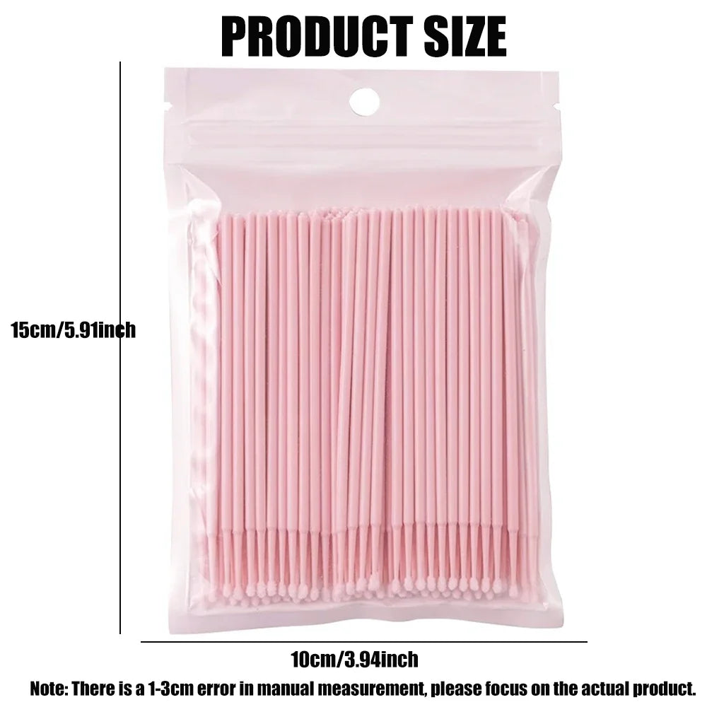 300-Pack Disposable Micro Brushes for Eyelash Extensions Lash Micro Brushes QXL