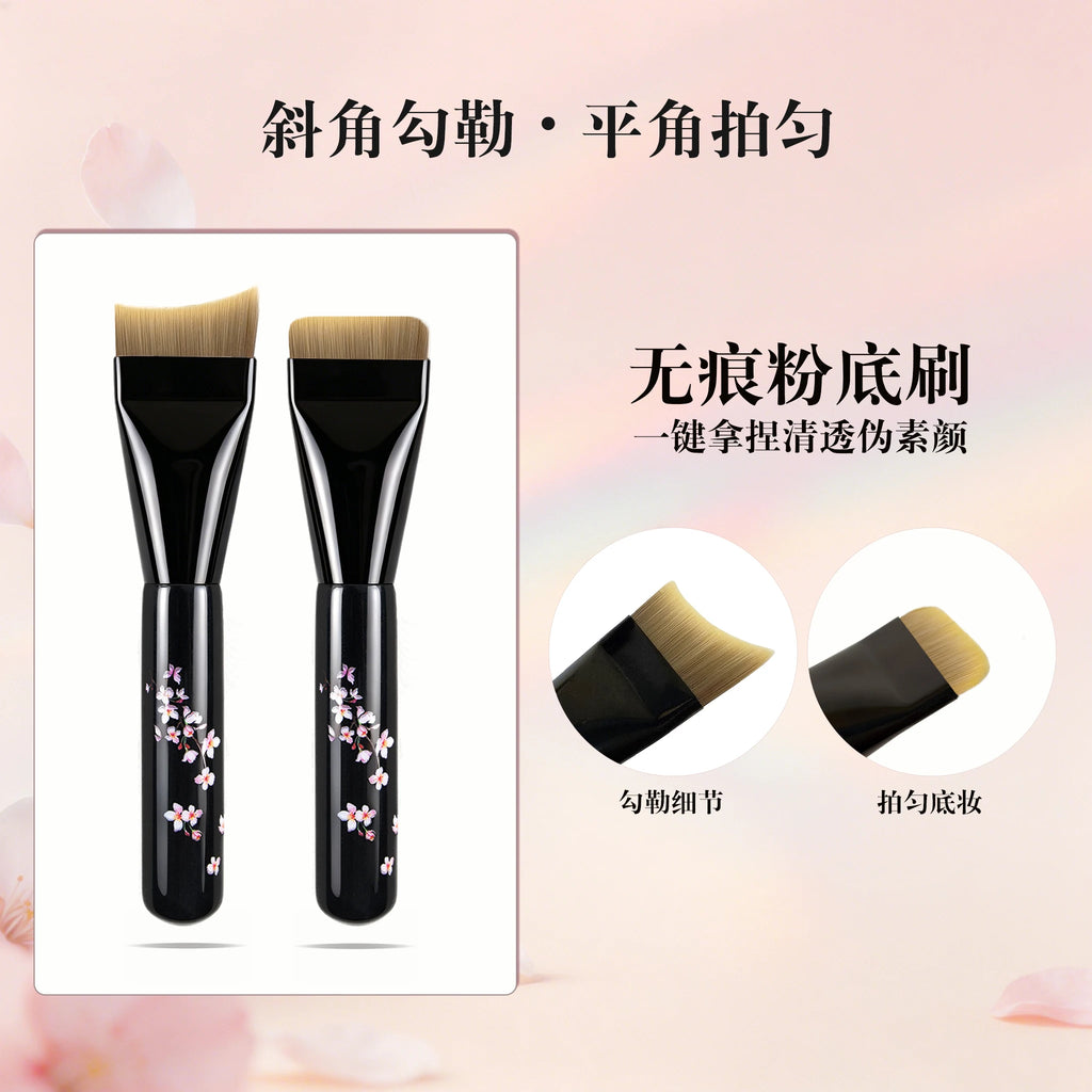 Sakura Angled Foundation Brush | Bevel Liquid Makeup Tool Foundation Makeup Brush QXL