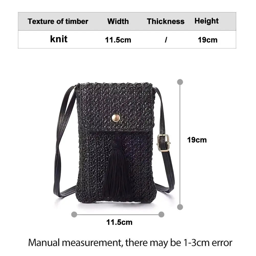 Bohemian Woven Mini Crossbody Bag | Beach Phone Purse Crossbody Bag QXL