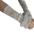 Lace Floral Wrist Covers | Stretchy Knit Arm Sleeves for Women Lace Arm Sleeves QXL WHITE