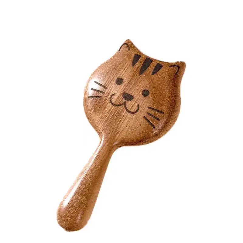 Kitten Cat Massage Comb | Sandalwood Wide Tooth Hair Comb Scalp Massage Comb QXL 1PC