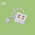 5.1A USB-C 4-Port Fast Charger Power Strip with Phone Stand USB-C Multi-Port Charger QXL UK Plug 4USB