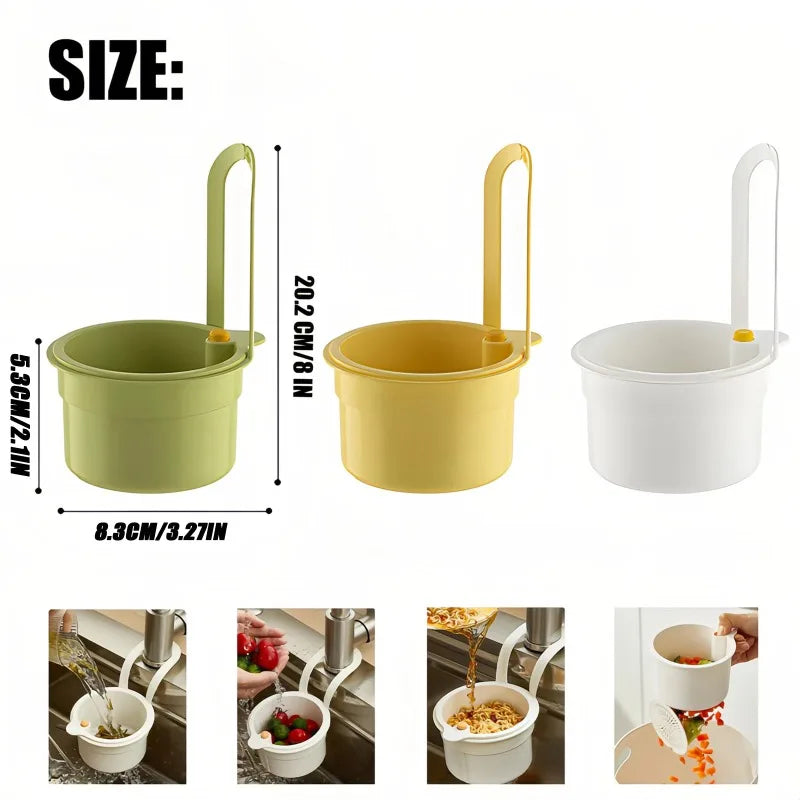 Faucet-Hanging Sink Strainer Basket | Press-Release Waste Catcher Sink Strainer Basket QXL