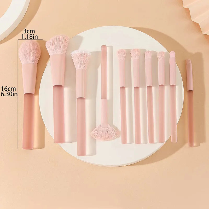 10-Piece Candy Makeup Brush Set | Powder, Eye & Lip Brushes Makeup Brush Set QXL