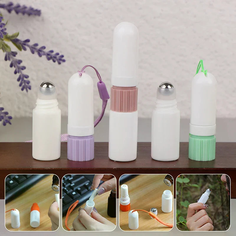 2-in-1 Blank Nasal Inhaler Sticks with Essential Oil Bottle Aromatherapy Inhaler QXL