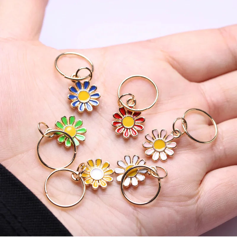 10-Pack Daisy Dreadlock Hair Cuffs | Multicolor Braid Rings Hair Cuffs & Rings QXL